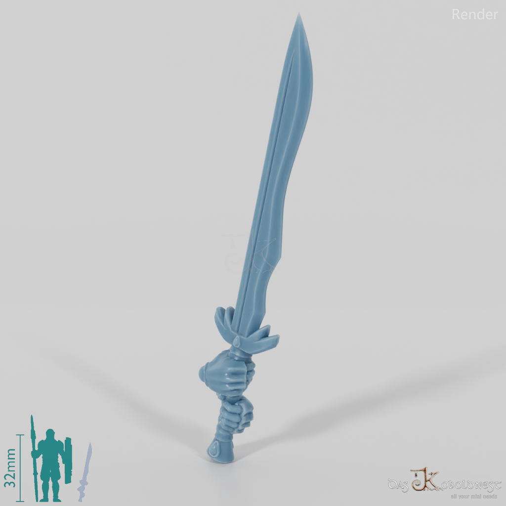 Elven sword - Elegant two-handed sword with hands B