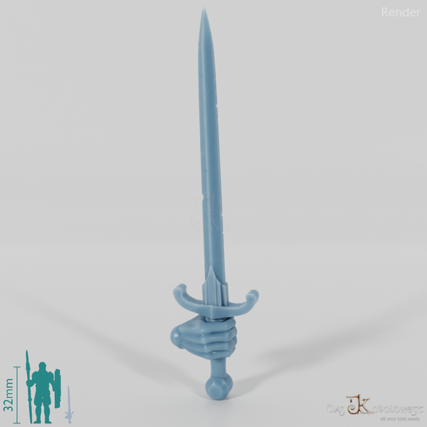 Menschen-Schwert C, beschädigt mit Hand (Gonthan)