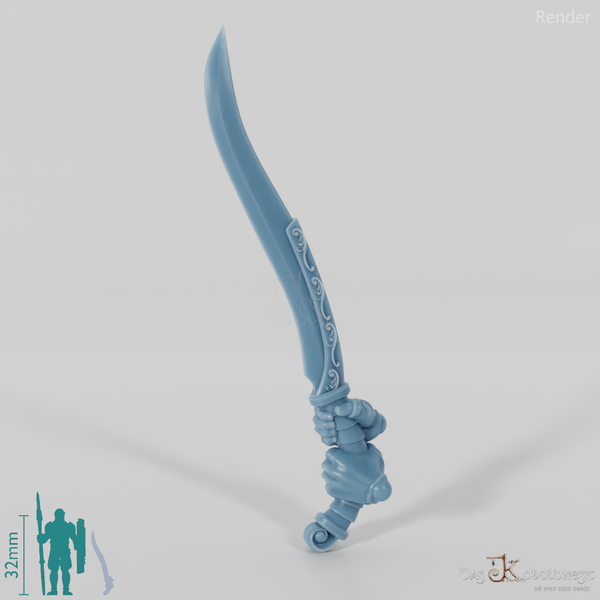 Elfenschwert - Elegantes Zweihandschwert mit Händen C