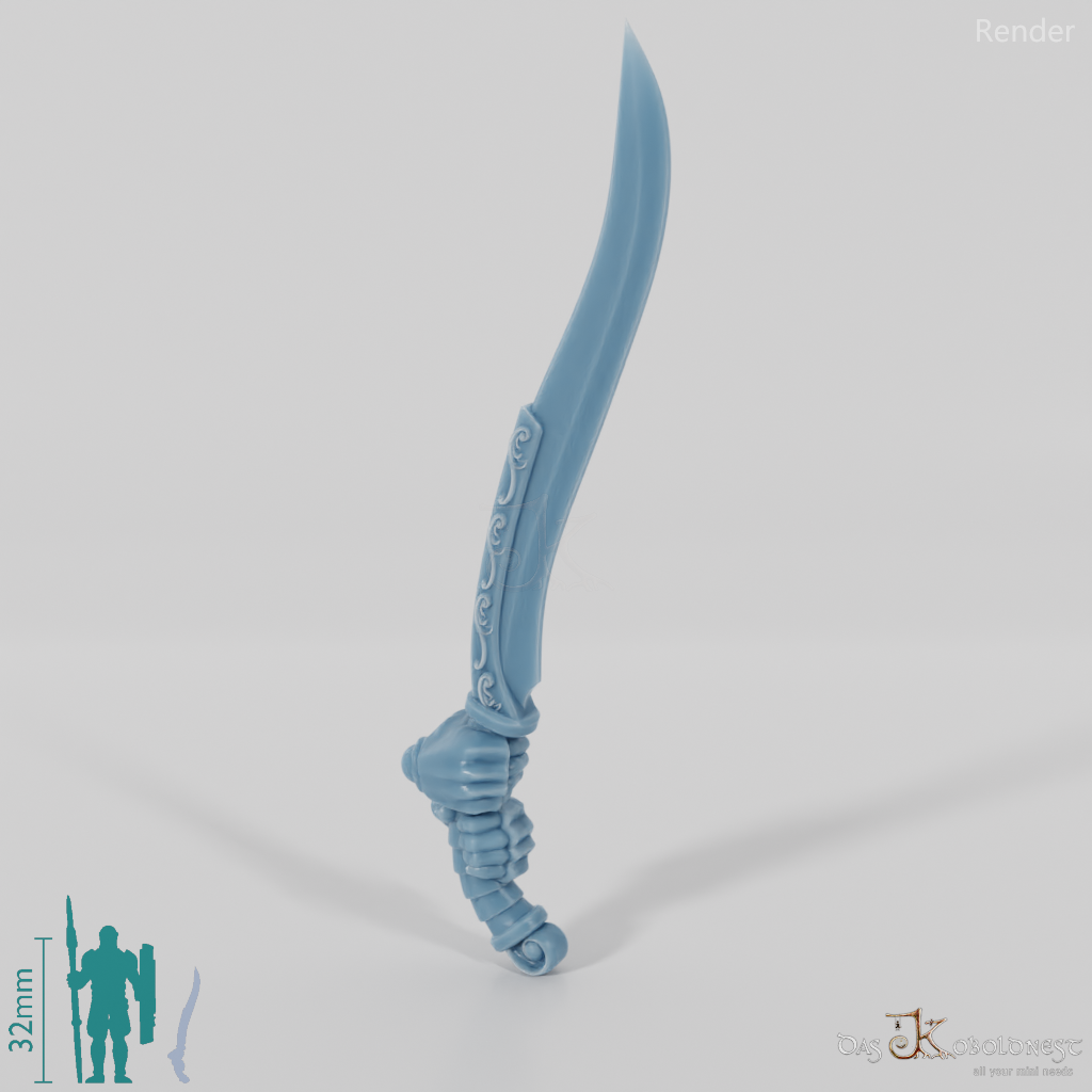 Elven sword - Elegant two-handed sword with hands C
