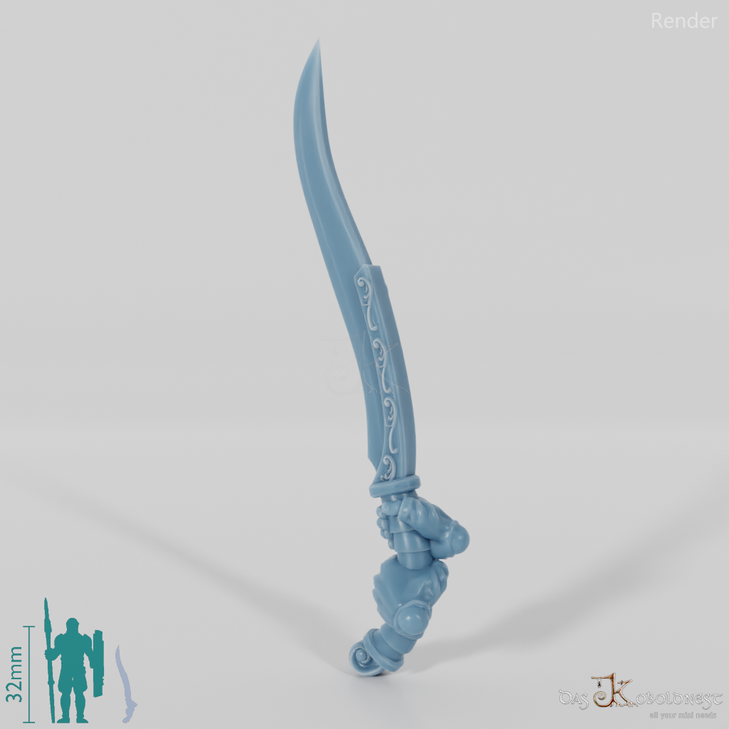 Elven sword - Elegant two-handed sword with hands C