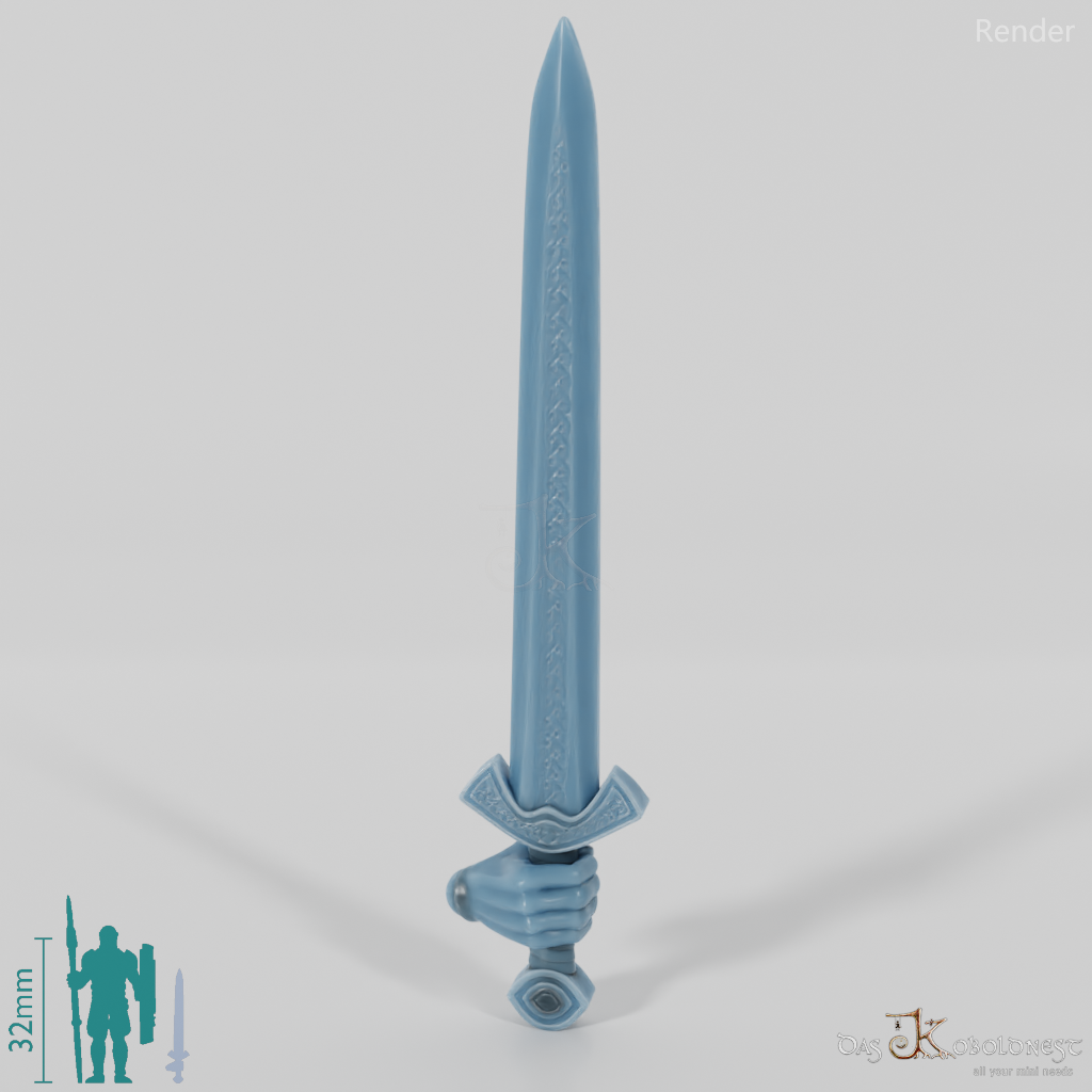 Reitervolk-Schwert, Verziert 1 mit Hand