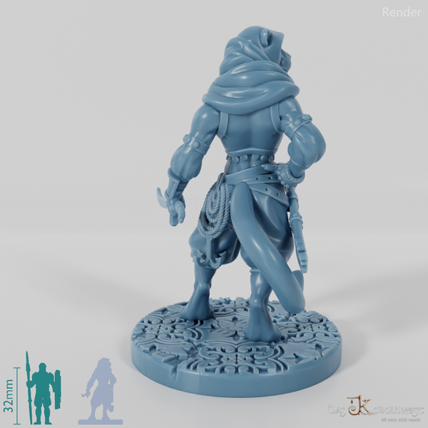 Well, catfolk adventurer with a saber