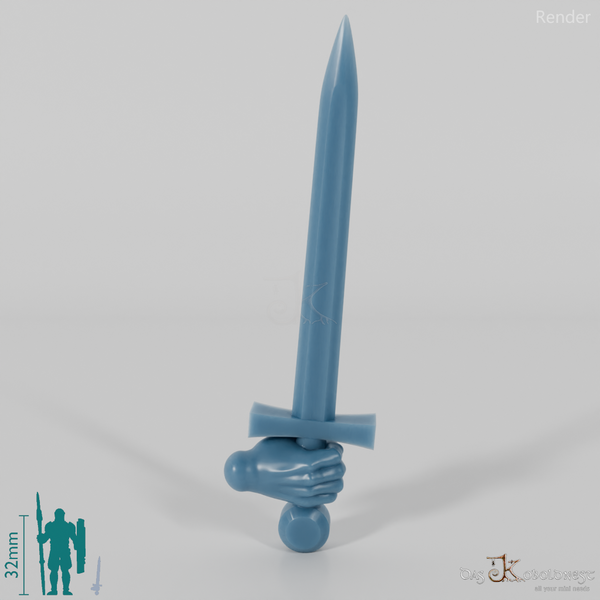 Halfling sword with hand
