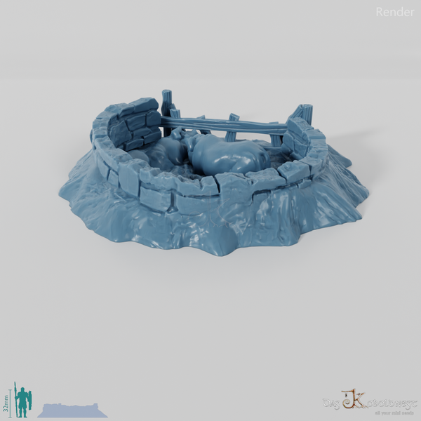 Stable - pig pen with two pigs