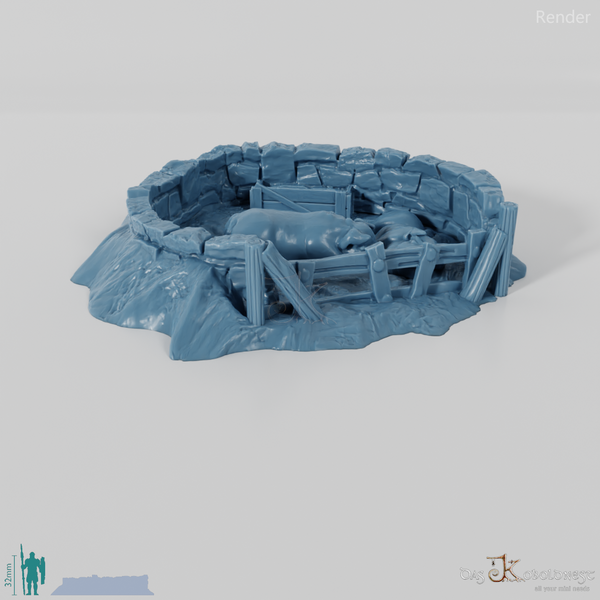 Stable - pig pen with two pigs