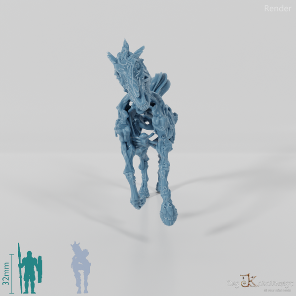 Jumping skeleton horse