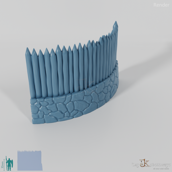 Palisade - Stone reinforced palisade - 90°