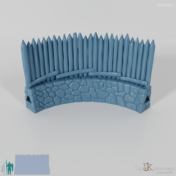 Palisade - Stone reinforced palisade - 90°