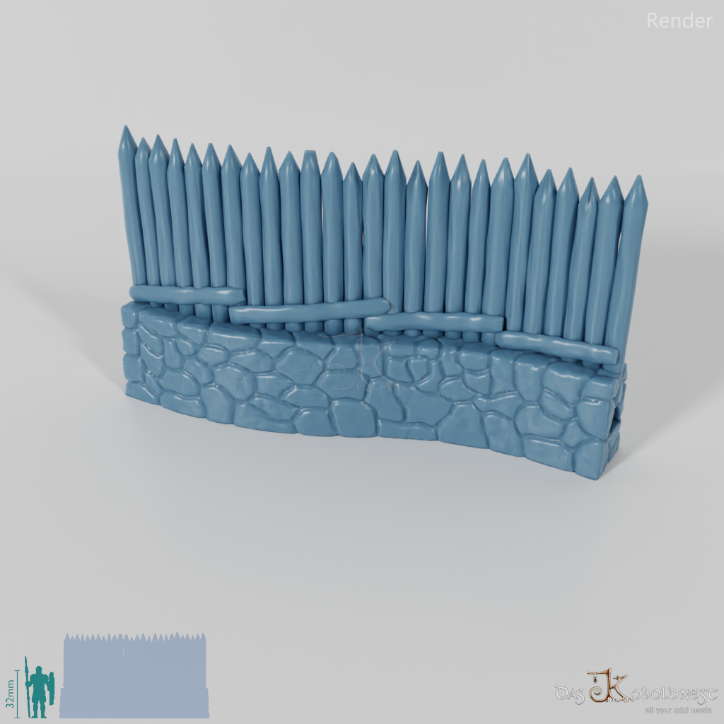 Palisade - Steinverstärkte Palisade S-Stück