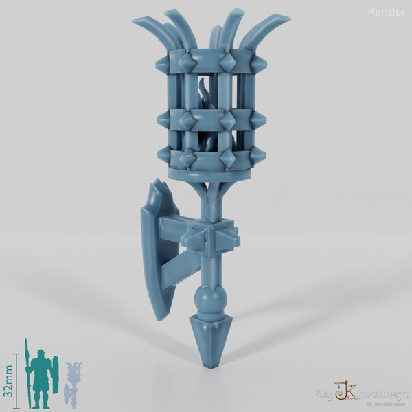 Lantern - wall lantern with metal basket 01