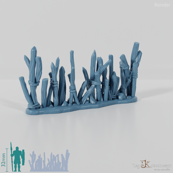 Archaic wooden barricade