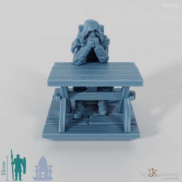 Cloaked Ranger at table