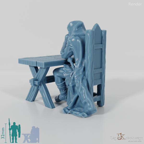 Cloaked Ranger at table