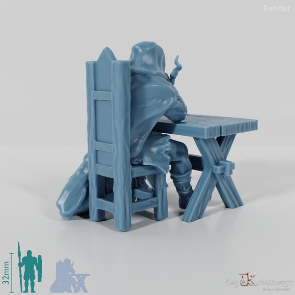 Cloaked Ranger at table