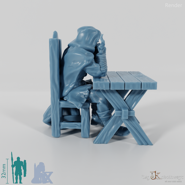 Cloaked Ranger at table