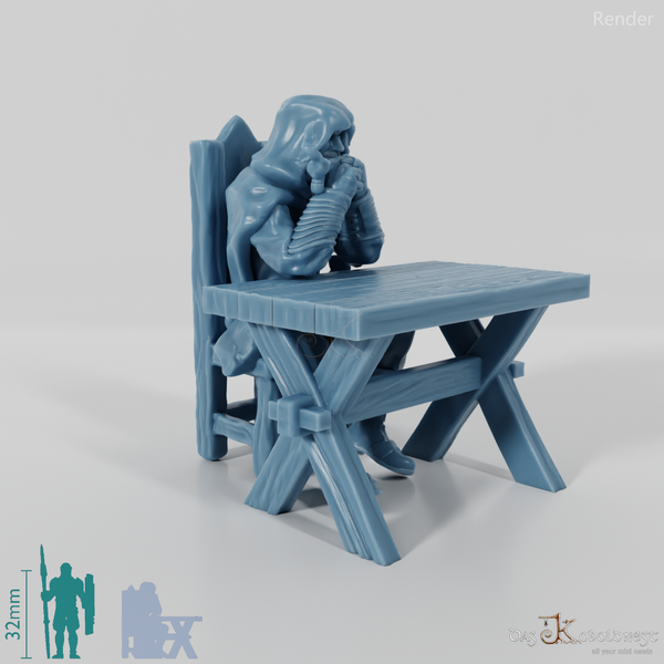 Cloaked Ranger at table