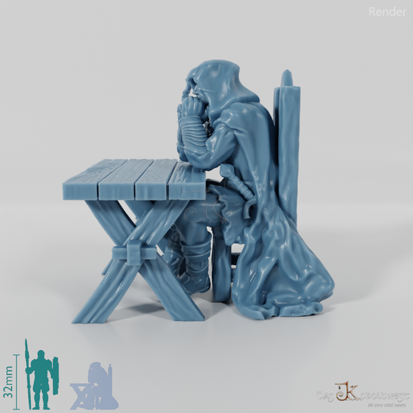 Cloaked Ranger at table
